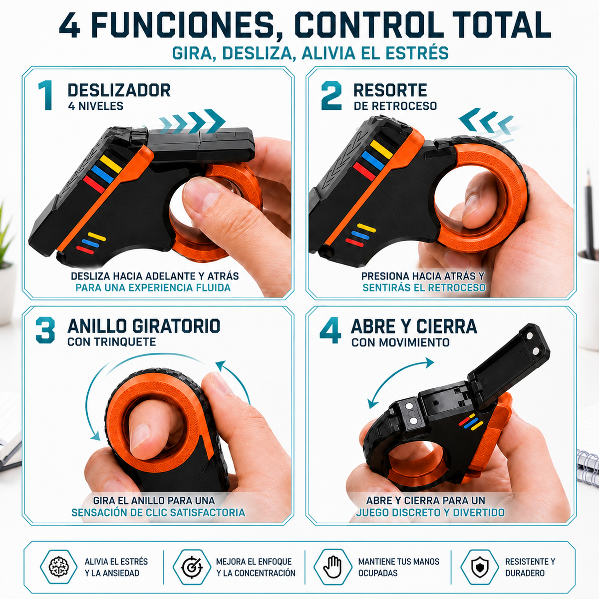 Zenku – Fidget Slider Antiestrés | Calma tus Manos, Calma tu Mente